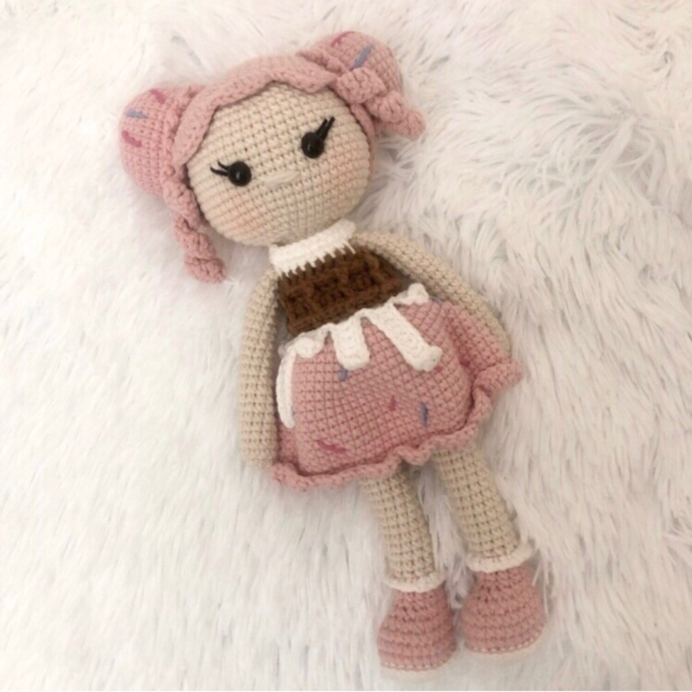 Crochet Doll 11” Handmade NEW